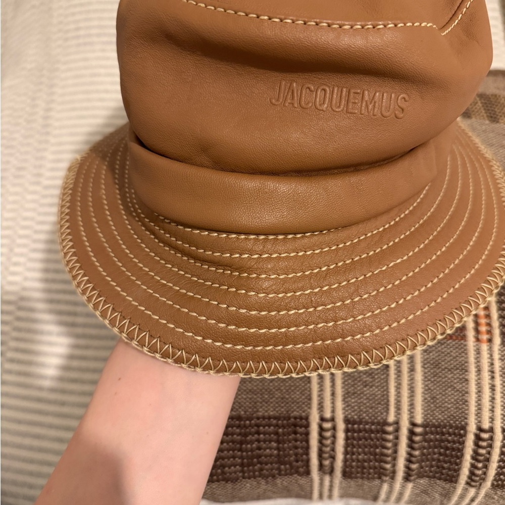Jacquemus Tan Leather Bucket Hat